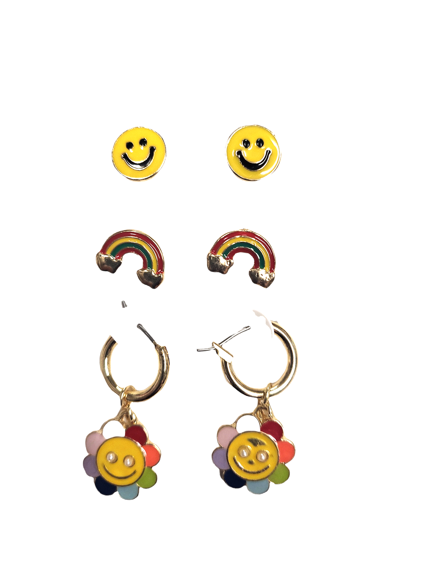 Sunshine and Rainbow Set of Three Earrings