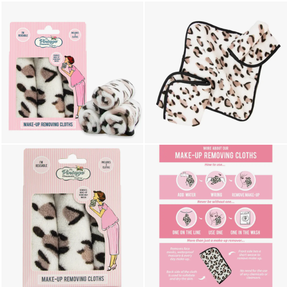 Pink Reusable Make-up Removing Cloths 3 Pack