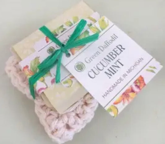 Cucumber Mint Soap & Washcloth Set