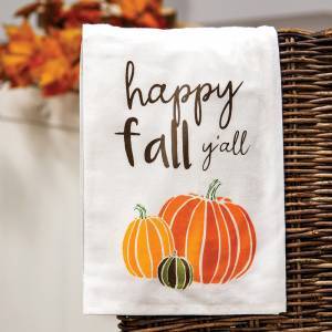 Happy Fall Y'all Tea Towel