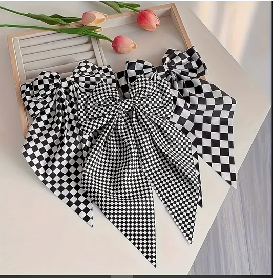 Black and White Pattern Hair Bow