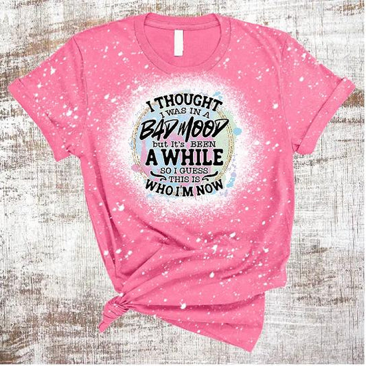 Bad Mood  Pink Bleached T-shirt