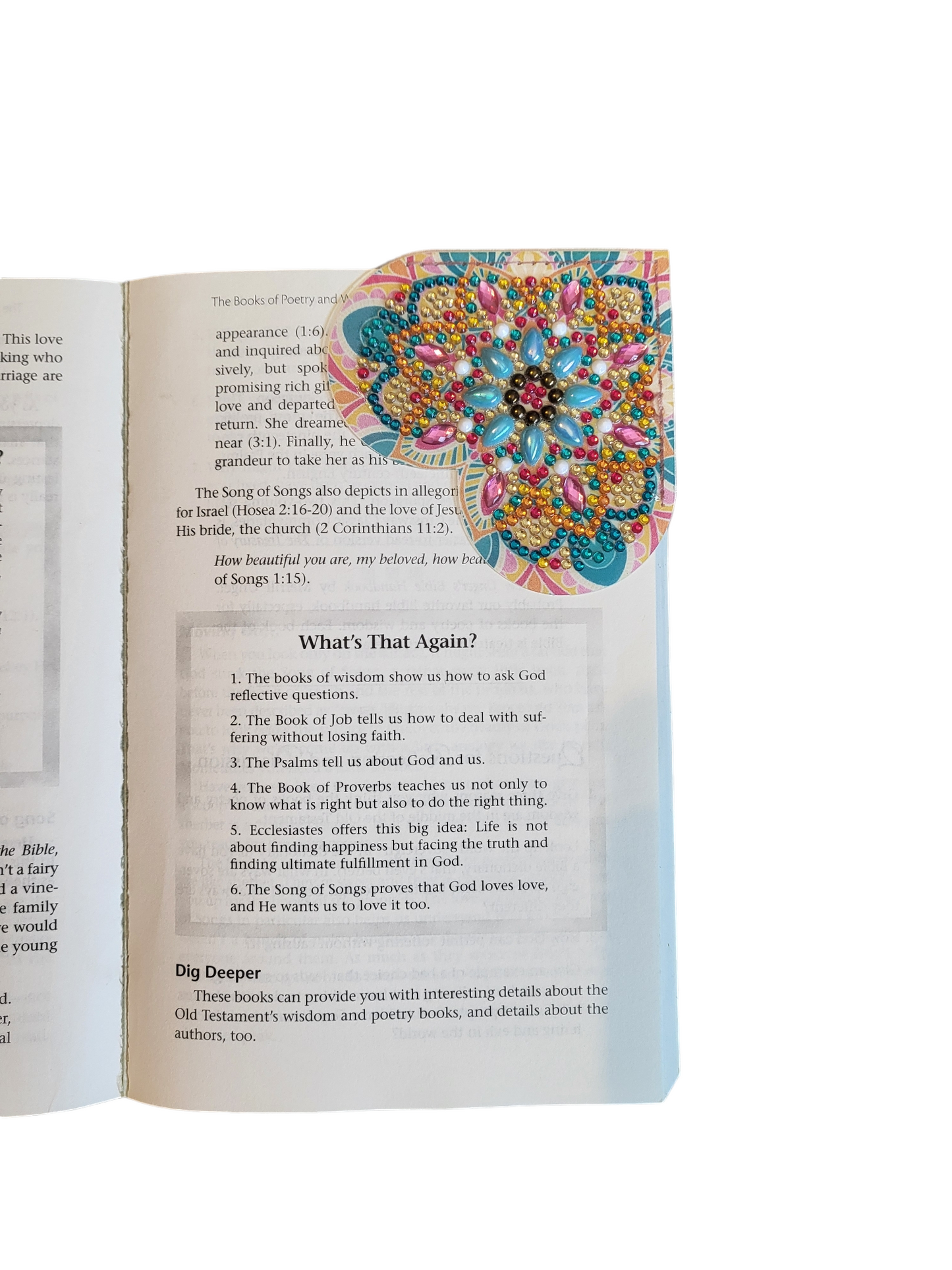 Rhinestone Painted Crystal Heart Shape Corner Bookmark