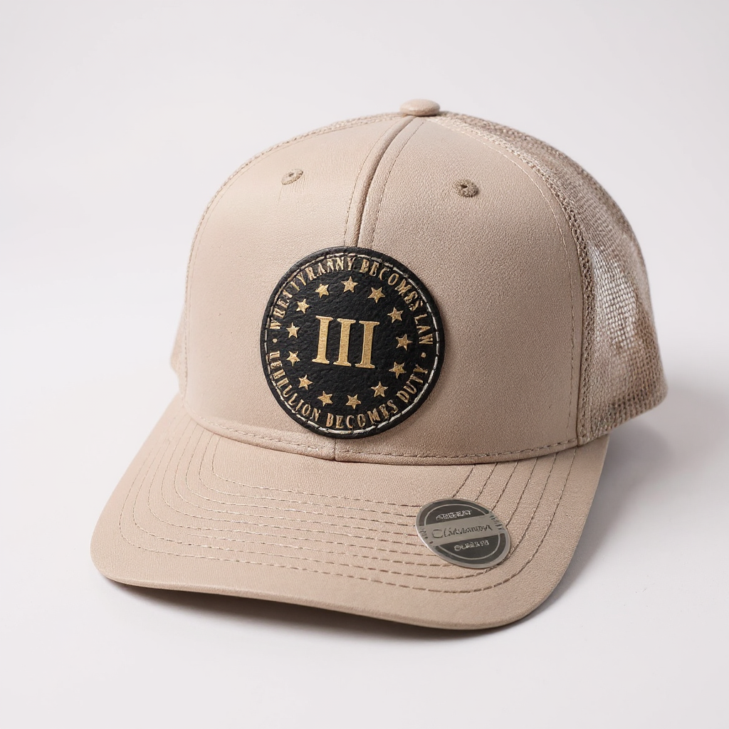 When Tyranny Becomes Law Leather Patch 6 Panel Mesh Cap