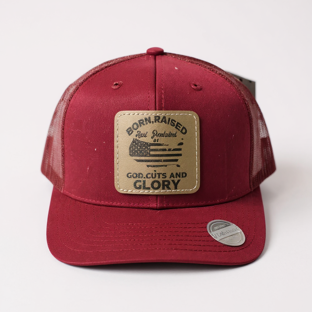God, Guts, Glory Leather Patch 6-Panel Mesh Cap