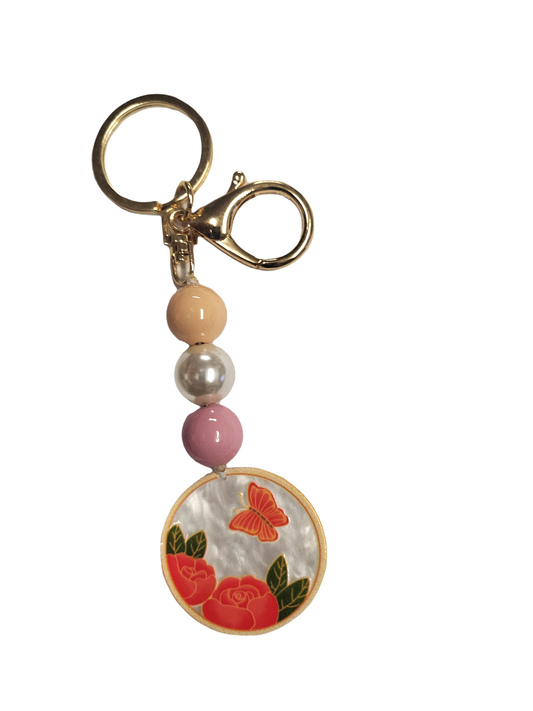 Butterfly and Flower Keychain