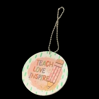 Pink Daisy Pencil Teach Love Inspire Car Charm