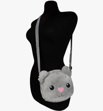 Koala Padded Plush Zippered Crossbody Bag