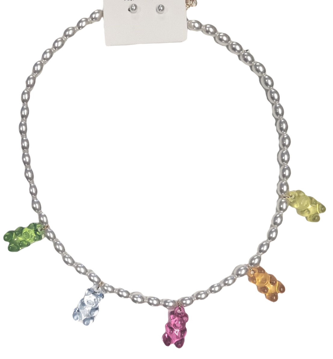 Pearl and Gummy Bear Necklace Set