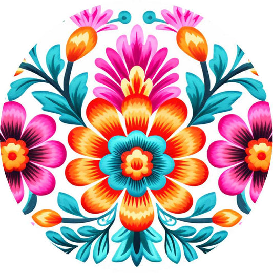 40 Oz. Mexican Flower MDF Sublimation Tumbler Topper