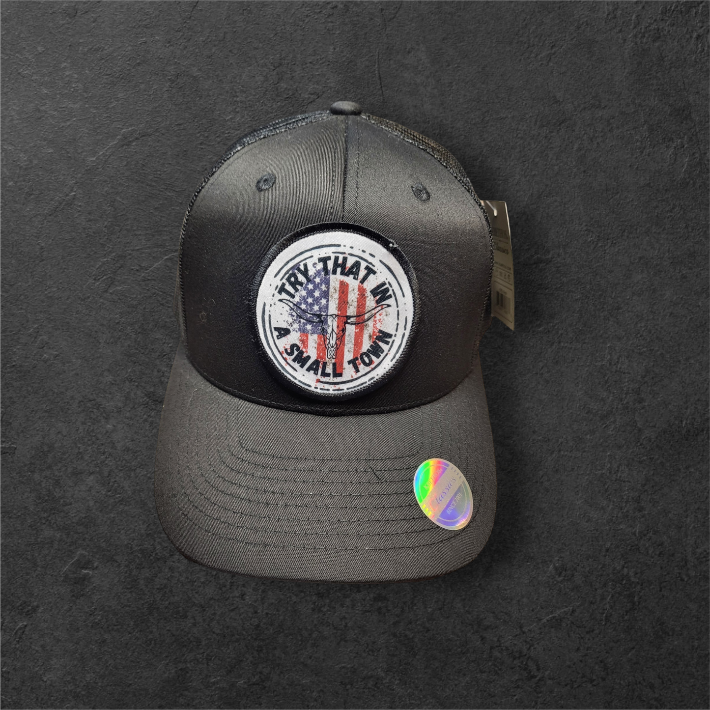 Try That In A Small Town Vintage Baseball Cap