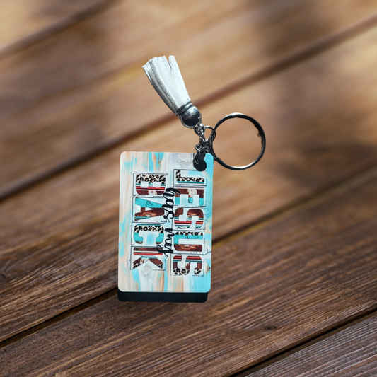 Jesus Has My Back Keychain w/ Tassel