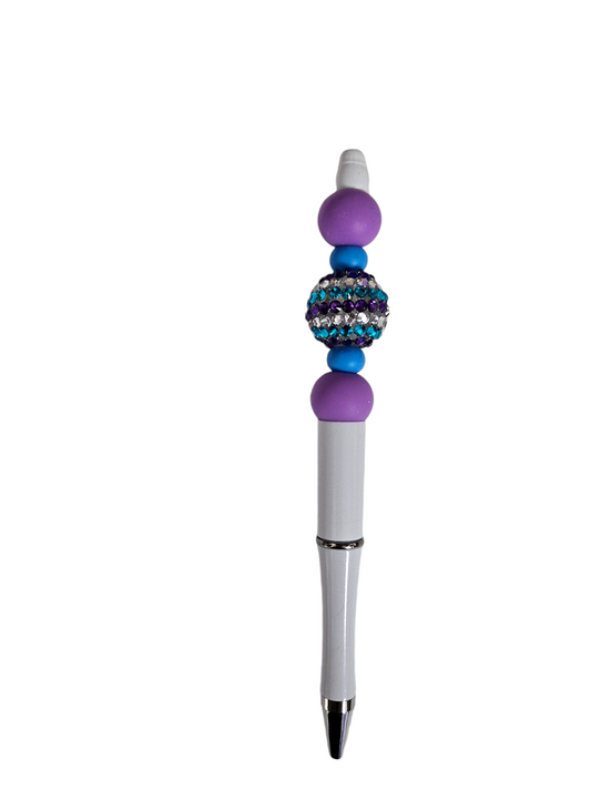 Majestic crystal purple And Blue Beaded Pen
