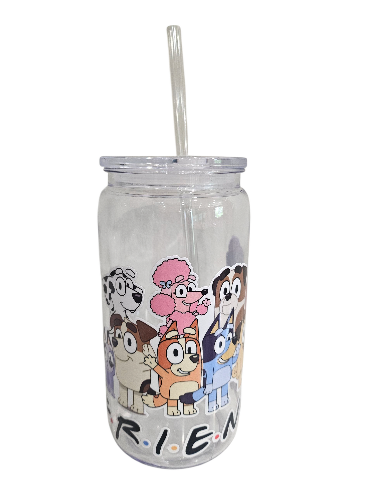 16oz Plastic Acrylic Cup With Colorful Lids- Children Themes