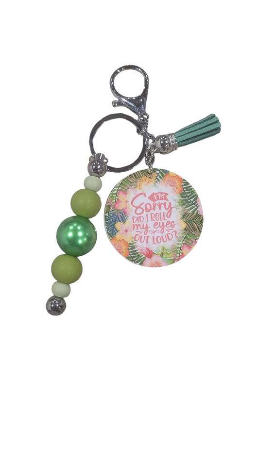 Beaded Did I Roll My Eyes with Tassel Keychain