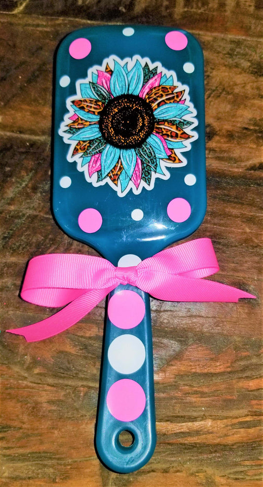 Leopard Sunflower MG Hair Brush - Blue