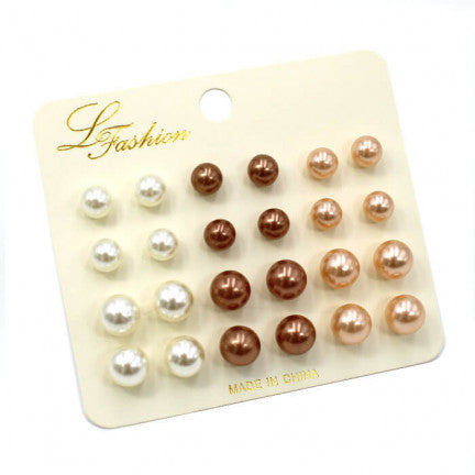 Set of 12 Post  Earrings
