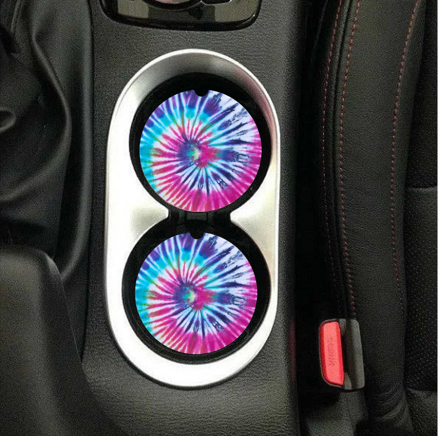 Purple & Pink Tie Dye Car Coasters