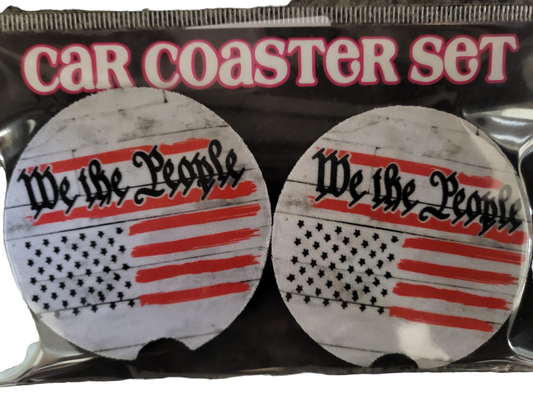 We The People Gray Car Coasters