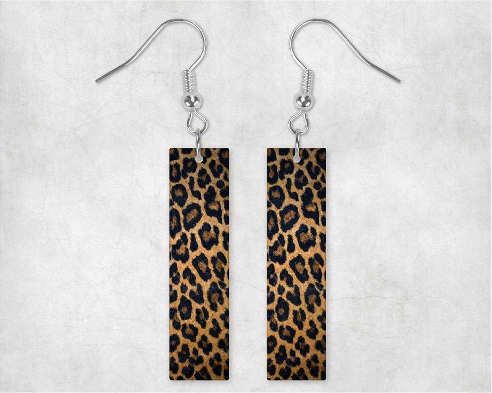 Leopard Bar Earrings