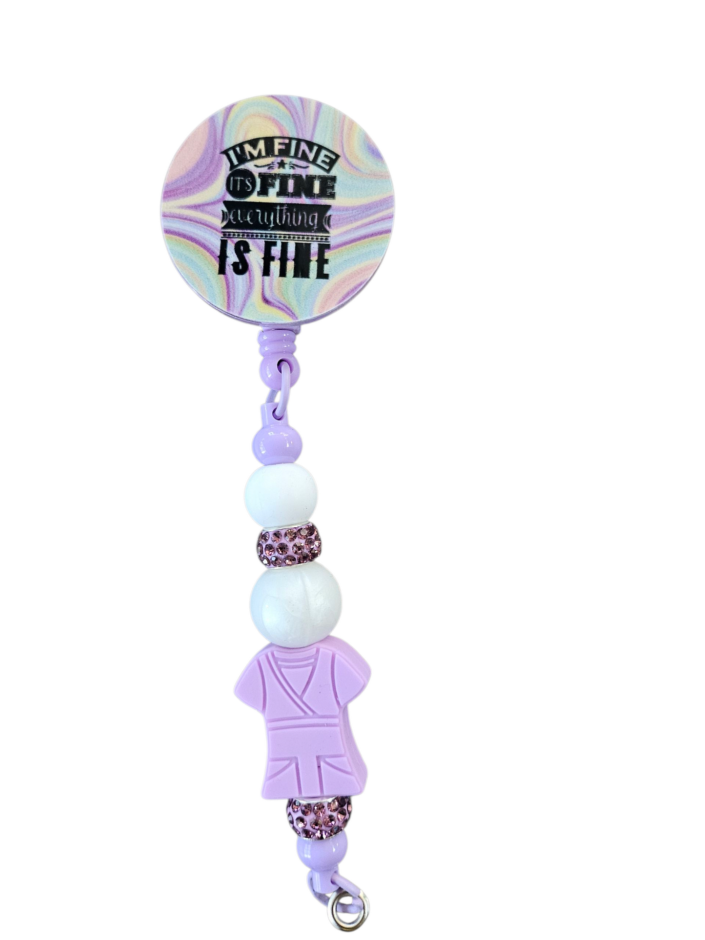 Beaded Badge Reel with Quote