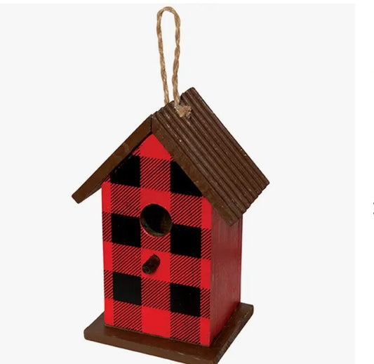 "Red Plaid" Birdhouse