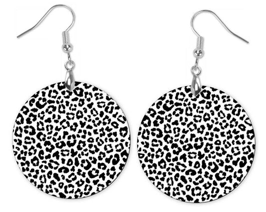 Round Snow Leopard Earrings