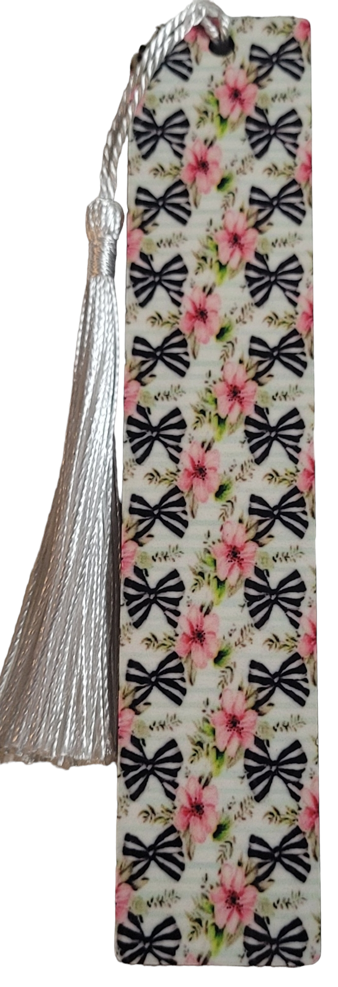 Two Sided Coquette Bows and Blooms Book Mark