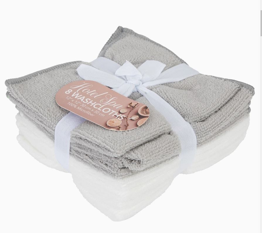Hotel Spa Washcloths Pack of 8