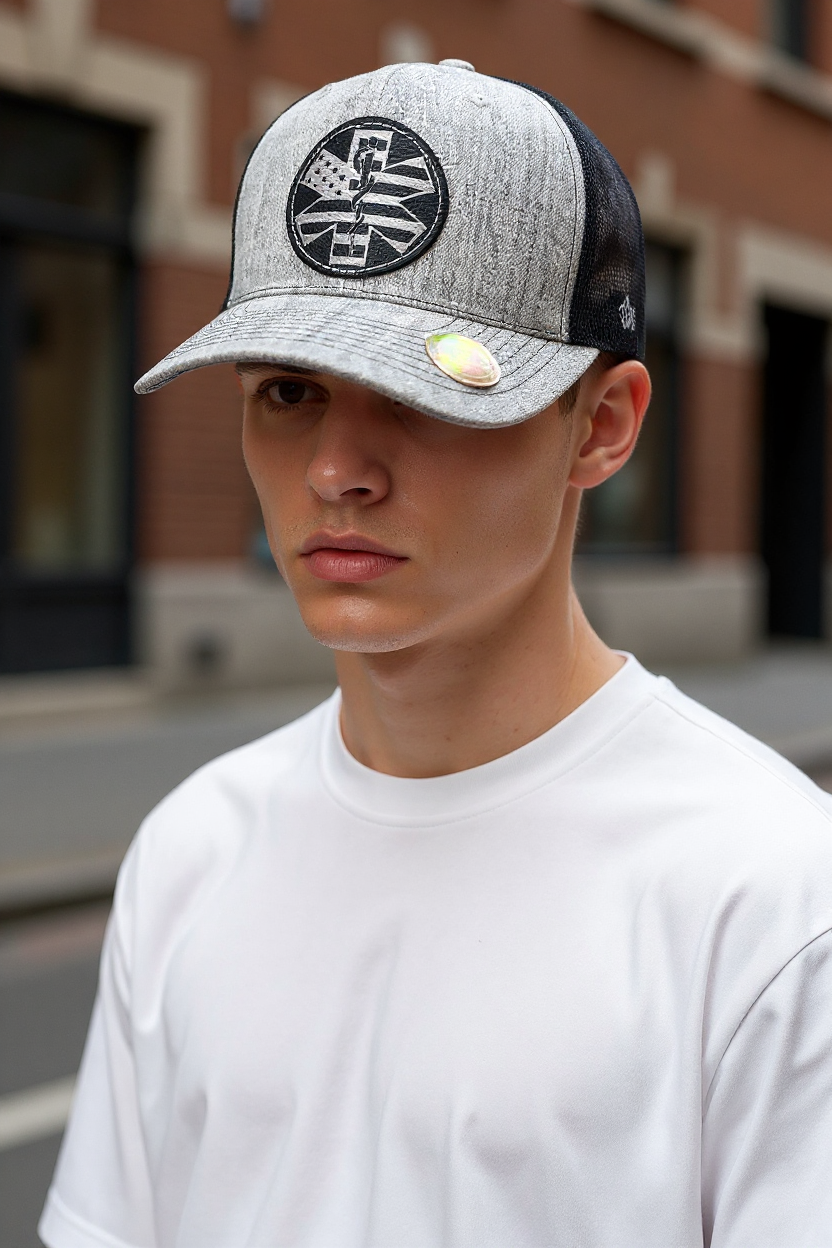 EMS Leather Patch 6 Panel Baseball Cap