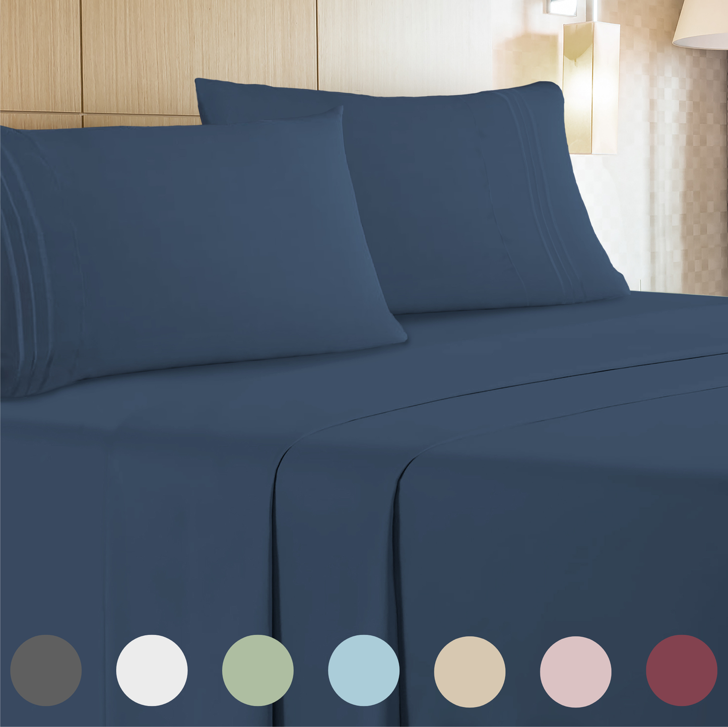 4 Piece Set: Kathy Ireland Ultra soft Microfiber Sheet Set