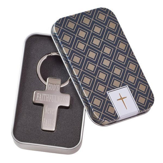 God's Faithfulness Metal Keyring In Tin