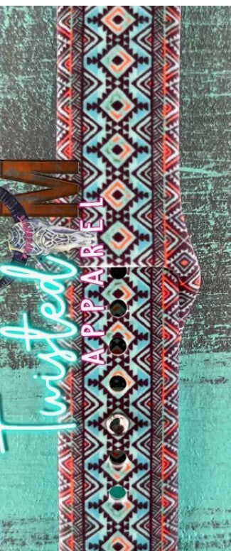 Turquoise Red Aztec Watch Band