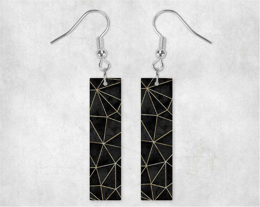 Abstract Diamond Bar Earrings