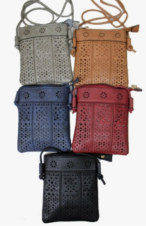 Laser Cut Boho Vibe Patterned Aztec Cross Body Bag