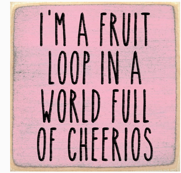 i'm A Fruit Loop In A World Full OF Cheerios 4x 4 Sign
