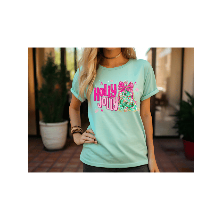 Holly Jolly Christmas Tree Comfort Color T-Shirt