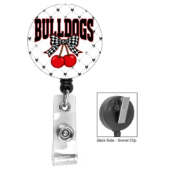 Retro Cherry Bulldogs  Badge Reel