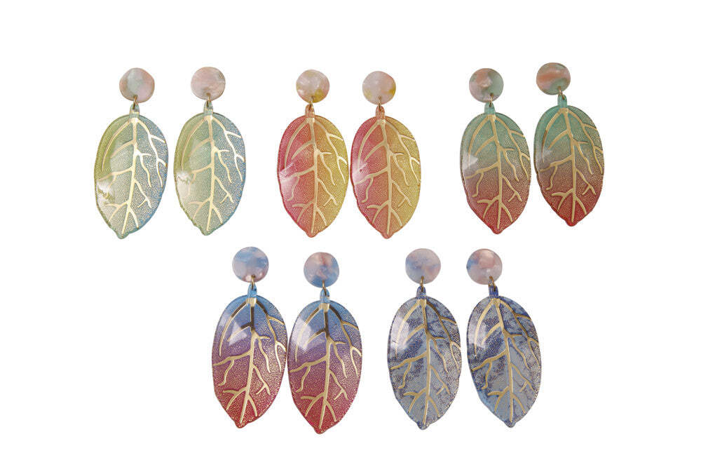 Colorful Leaf Drop Earrings