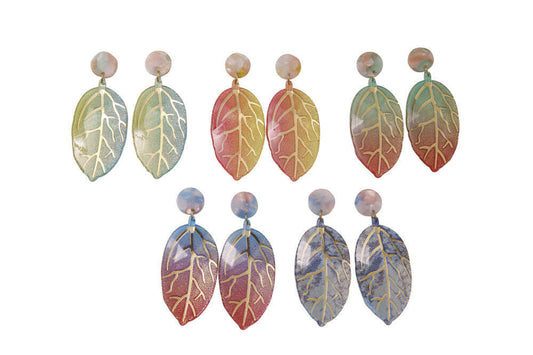 Colorful Leaf Drop Earrings