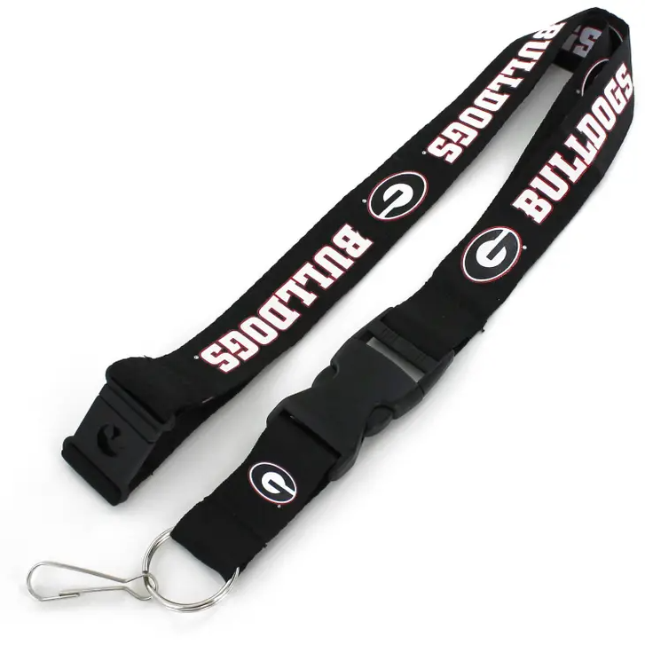 NCAA Georgia Bulldogs Black Team Lanyard