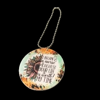 Western Sunflower Worth My Time Nurse Car Charm