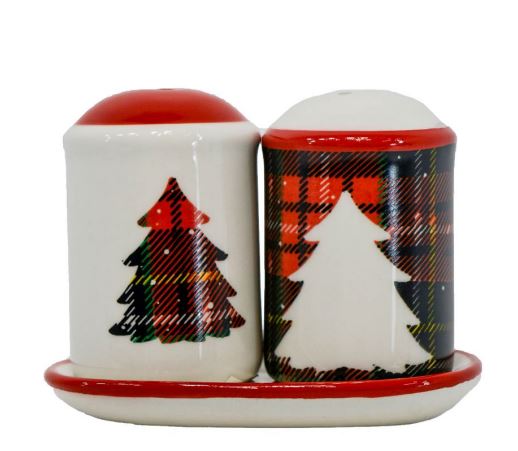 Christmas Stoneware Salt and Pepper Set