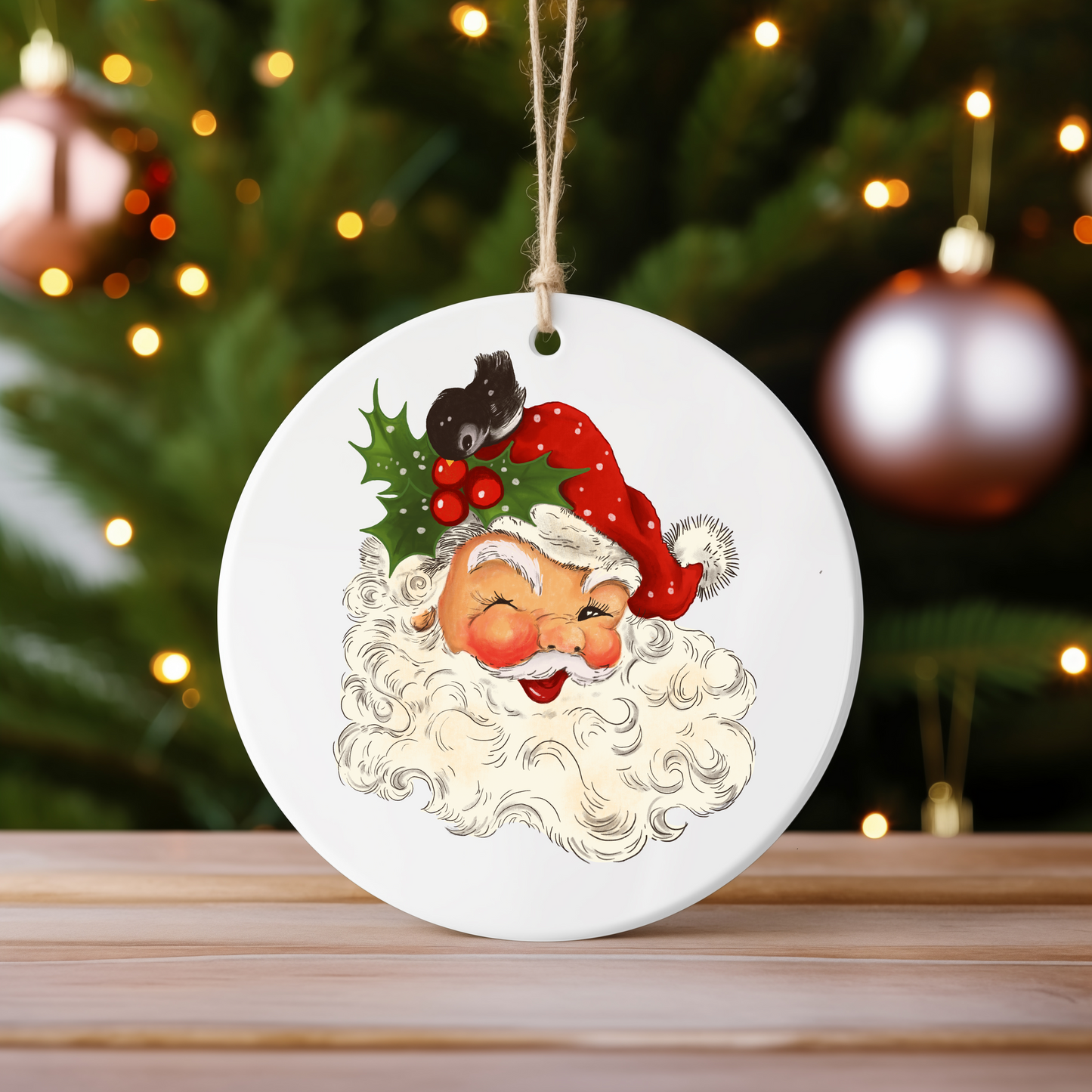 Vintage Santa Claus One Sided Ornament -4 designs