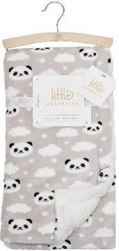Panda Flannel/Sherpa Blanket 30x40