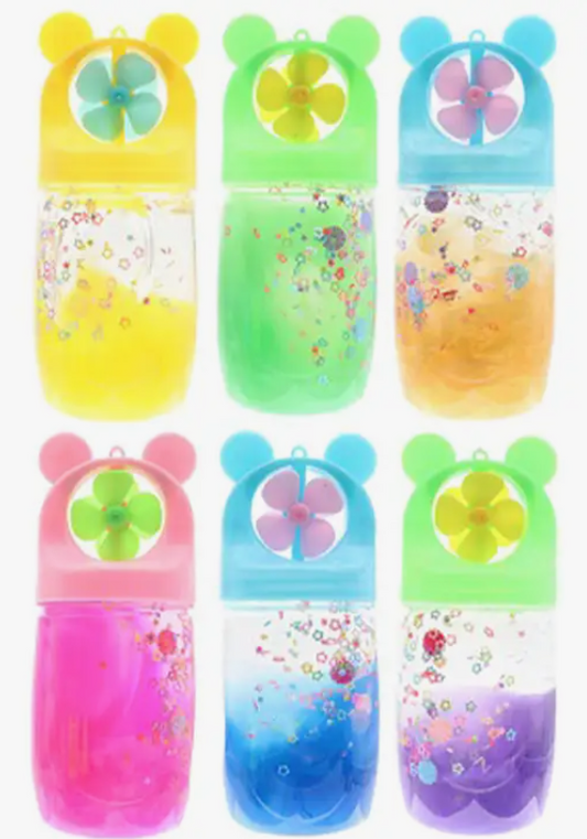 Fan Decor Glitter Ombre Shaded Slime Jar