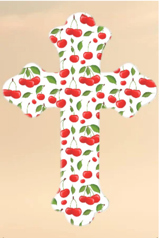 Set of Two Laminated Cross Bookmarks with Tassel