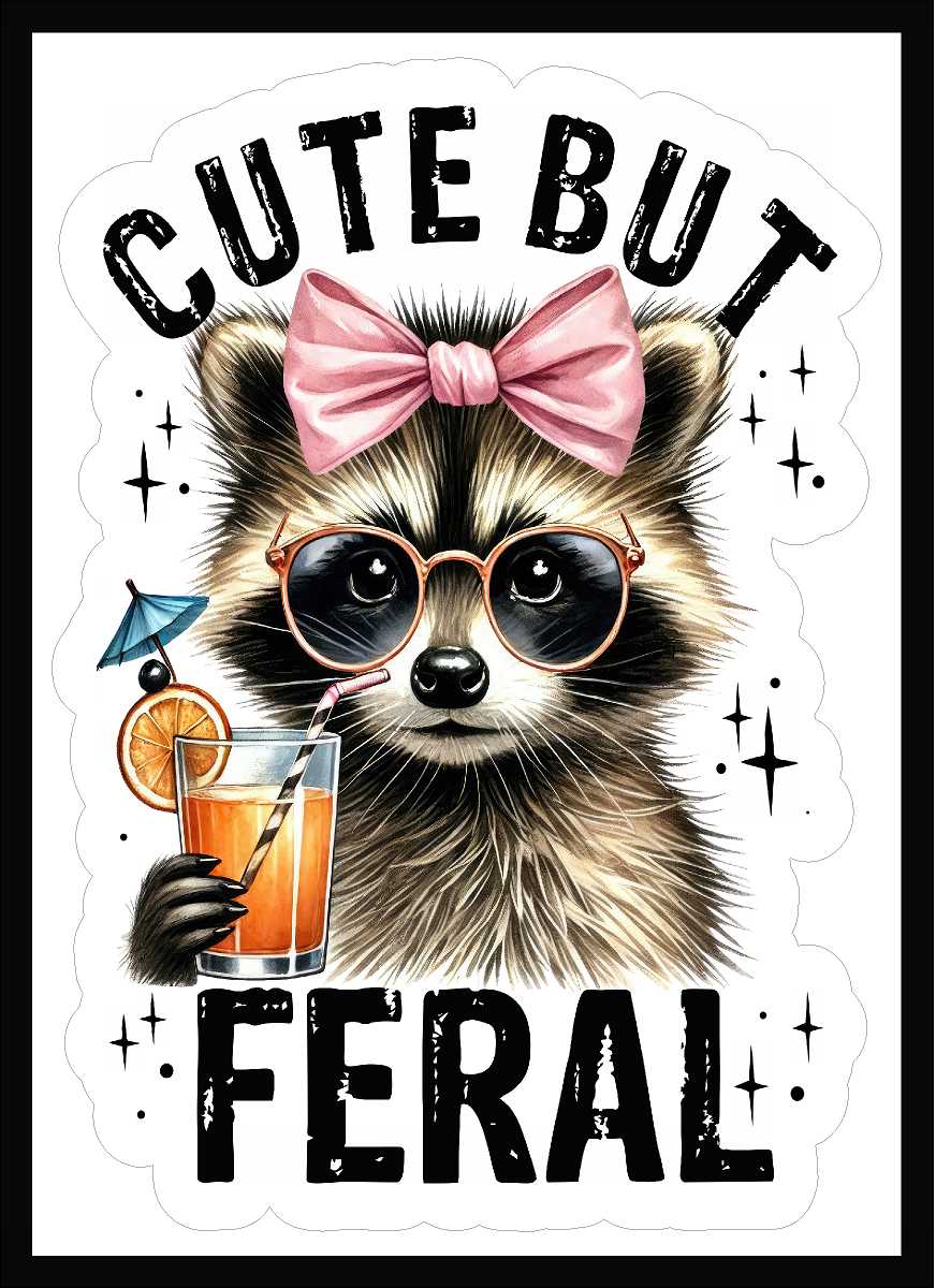 Cute But Feral Vinyl Decal