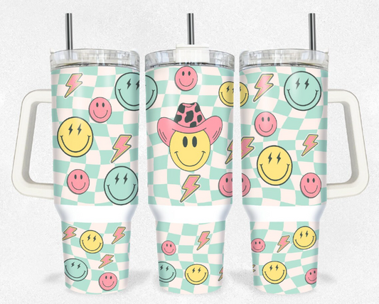 Western Retro Smiley 40 oz. Tumbler with Handle