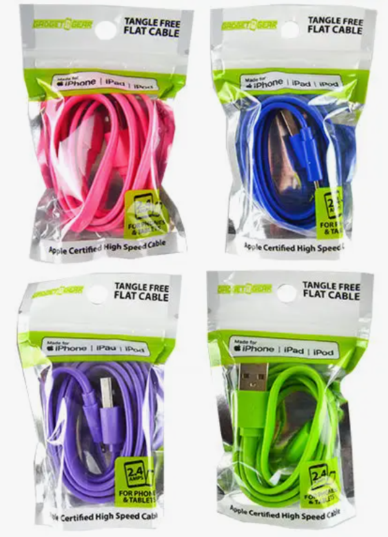 Gadget Gear 3ft Usb-To-Lightning Flat Cable